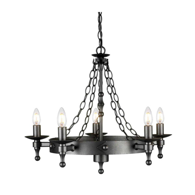 Warwick 5 Light Chandelier Graphite Black Finish, E14 - image 1