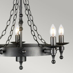 Warwick 5 Light Chandelier Graphite Black Finish, E14 - thumbnail 3