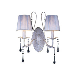 Flur Wall Lamp 2 Light E14 White French Gold