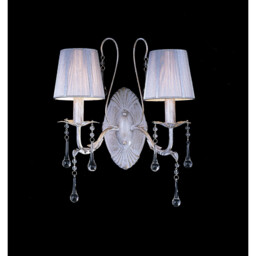 Flur Wall Lamp 2 Light E14 White French Gold - thumbnail 2