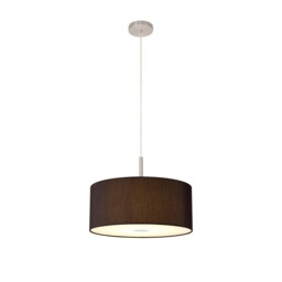 Baymont Satin Nickel E27 Single Pendant With 40cm x 18cm Faux Silk Shade, Black/White Laminate - thumbnail 5