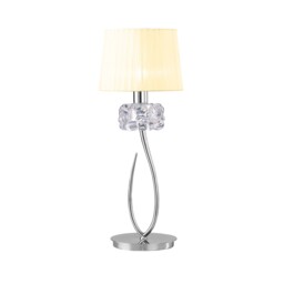 Loewe Table Lamp 1 Light E27 Large, Polished Chrome with White Shade - thumbnail 3