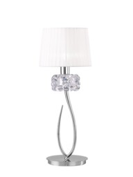 Loewe Table Lamp 1 Light E27 Large, Polished Chrome with White Shade