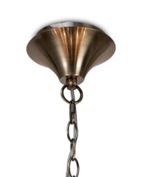 Andrea Ceiling Pendant 100cm Round, Antique Brass, White Shades, White Crystal Droplets - thumbnail 3