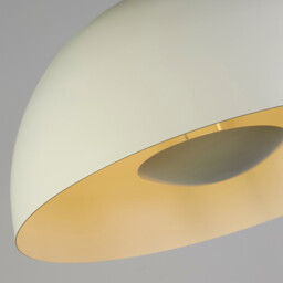 Mars Dome Celling Pendant, Matt Cream Metal & Cream Inner 40cm - thumbnail 2
