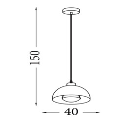 Mars Dome Celling Pendant, Matt Cream Metal & Cream Inner 40cm - thumbnail 3