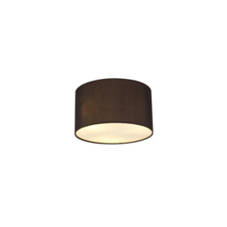 Baymont White 3 Light E27 Flush With A 30cm x 17cm Faux Silk Shade, Black/White Laminate
