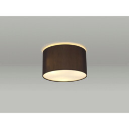 Baymont White 3 Light E27 Flush With A 30cm x 17cm Faux Silk Shade, Black/White Laminate - thumbnail 2