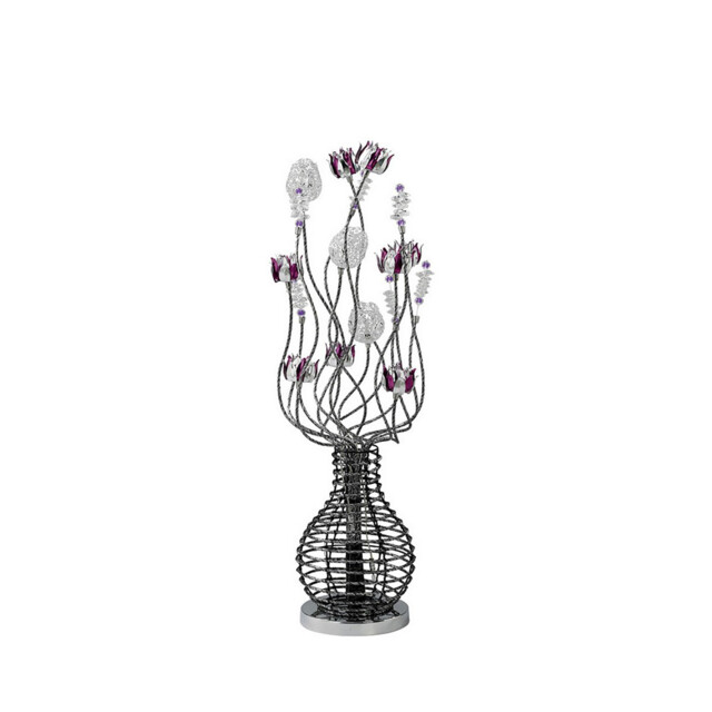 (DH) Viola Table Lamp 5 Light G4 Black/Purple/Chrome/Crystal, NOT LED/CFL Compatible - image 1