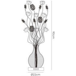 (DH) Viola Table Lamp 5 Light G4 Black/Purple/Chrome/Crystal, NOT LED/CFL Compatible - thumbnail 5