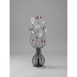 (DH) Viola Table Lamp 5 Light G4 Black/Purple/Chrome/Crystal, NOT LED/CFL Compatible - thumbnail 2