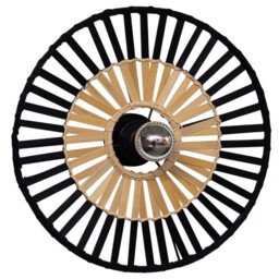 Silikou 40cm Semi Flush Ceiling Light Black - Natural Bamboo 1xE27 - thumbnail 1