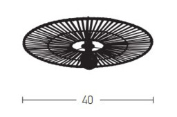 Silikou 40cm Semi Flush Ceiling Light Black - Natural Bamboo 1xE27 - thumbnail 3