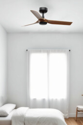 Mini Punt 90cm Smart Ceiling Fan Black, Dark Wood Blades - thumbnail 2
