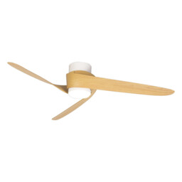Groenland 24W LED Dimmable Ceiling Light With Built-In 30W DC Fan, 2700-5000K , White/Wood, 5yrs Warranty
