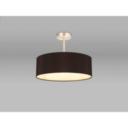 Baymont Satin Nickel 5 Light E27 Semi Flush Fixture, With 45cm x 15cm Faux Silk Shade, Black - thumbnail 2
