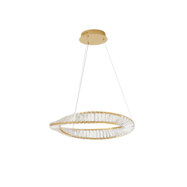 Aurelia Integrated LED Pendant Ceiling Light Gold Metal, Crystal LED 36W 3728.28Lm 3500K - image 1