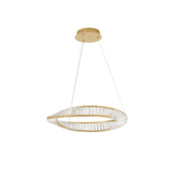 Aurelia Integrated LED Pendant Ceiling Light Gold Metal, Crystal LED 36W 3728.28Lm 3500K - thumbnail 1