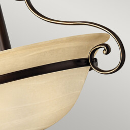 Cello 2 Light Semi Flush Ceiling Light Antique Bronze, E27 - thumbnail 3