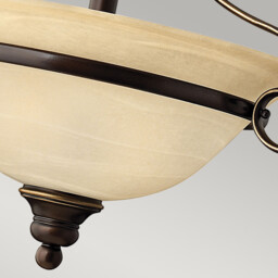 Cello 2 Light Semi Flush Ceiling Light Antique Bronze, E27 - thumbnail 5