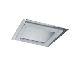 Verona Square Ceiling 4 Light 20W LED 3000K, 1800lm, Satin Aluminium/Frosted Acrylic