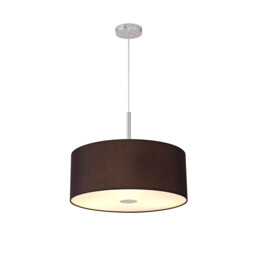 Baymont Polished Chrome 3 Light E27 Single Pendant With 50cm x 20cm Faux Silk Shade, Black/White Laminate - thumbnail 2