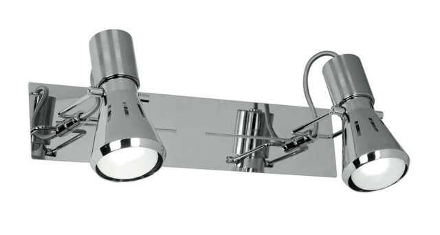 SPOT 2 Light Twin Adjustable Spotlight Chrome 32x15x10cm