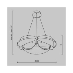 Breeze Modern Pendant Ceiling Light Brass 3000K 2700lm Acrylic Shade - thumbnail 2