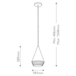 Alora Mood Daphne Slim Pendant Ceiling Light Contemporary Matt Black, Natural 1x E27 - thumbnail 3