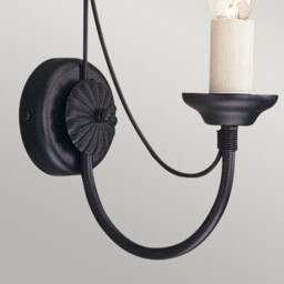 Carisbrooke 1 Light Indoor Candle Wall Light Black, E14 - thumbnail 2