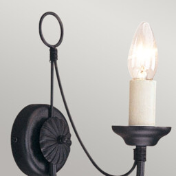 Carisbrooke 1 Light Indoor Candle Wall Light Black, E14 - thumbnail 3