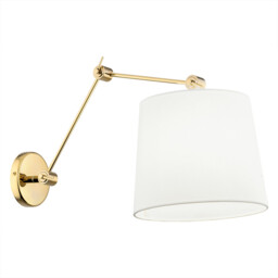 Zakyntos Plus Wall Lamp With Shade White, Brass Steel - thumbnail 1