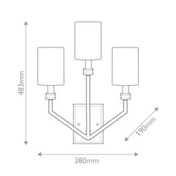 Hinkley Moore Candle Wall Lamp Traditional Heritage Brass, Ivory Linen Shade 3x E14 - thumbnail 3