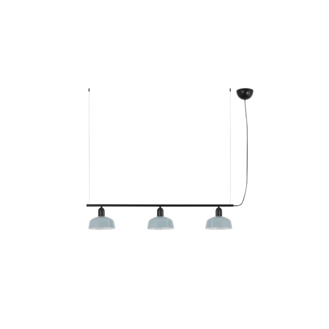 Tatawin Small Bar Pendant Ceiling Light Black, Gloss Grayish Blue 3x E27