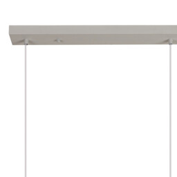 Nora Linear Pendant, 3 Light Adjustable E27, White/Wood/Clear Glass With Frosted Inner - thumbnail 5