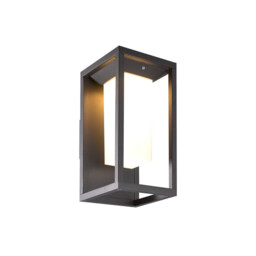 Meribel Solar/Sensor Wall Lamp, 2.2W LED, 3000K, 188lm, IP54, Graphite, 3yrs Warranty - thumbnail 1