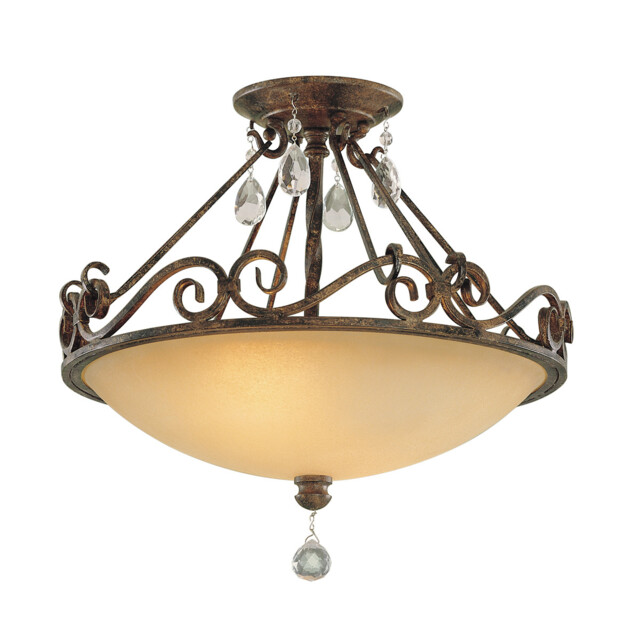 Feiss Chateau 2 Light Semi-Flush Light Mocha Bronze - image 1