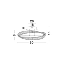 Aurelia Integrated LED Semi Flush Light Gold Metal, Crystal LED 36W 3728.28Lm 3500K - thumbnail 3