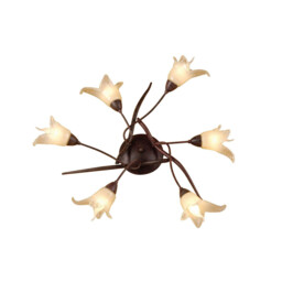 (0024 004) Florida Ceiling 6 Light E14, Brown/Black Oxide - thumbnail 1