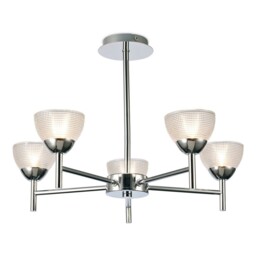 Avalon Ceiling 5 Light G9 Ceiling Pendant, Semi Ceiling, Polished Chrome with Clear Prismatic Glass - thumbnail 5