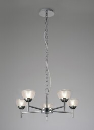 Avalon Ceiling 5 Light G9 Ceiling Pendant, Semi Ceiling, Polished Chrome with Clear Prismatic Glass - thumbnail 2