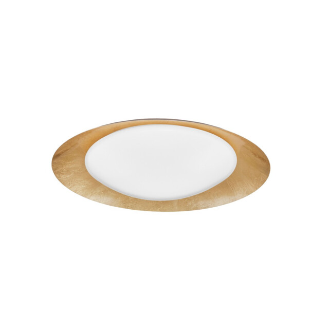 Zano 50cm Integrated LED Semi Flush Light Metal, White Outside Golden Leaf Inside LED 28W 1400Lm 3000K - image 1