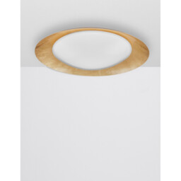 Zano 50cm Integrated LED Semi Flush Light Metal, White Outside Golden Leaf Inside LED 28W 1400Lm 3000K - thumbnail 5