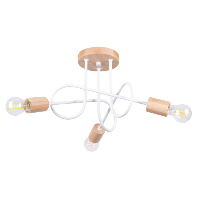 Ember Minimalist Semi Flush Ceiling 3 Light White - image 1