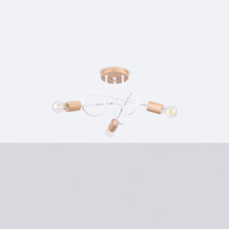 Ember Minimalist Semi Flush Ceiling 3 Light White - thumbnail 2