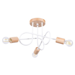 Ember Minimalist Semi Flush Ceiling 3 Light White