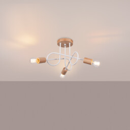 Ember Minimalist Semi Flush Ceiling 3 Light White - thumbnail 3