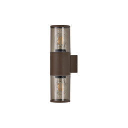 Kirkwood Outdoor Wall Lamp 2 Light E27, IP54, Matt Brown, Smoked - thumbnail 5