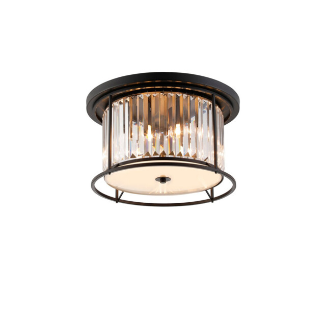 Guilford Ceiling Lamp, 4 Light E27, Satin Black, Clear - image 1