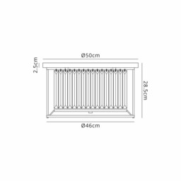 Guilford Ceiling Lamp, 4 Light E27, Satin Black, Clear - thumbnail 2